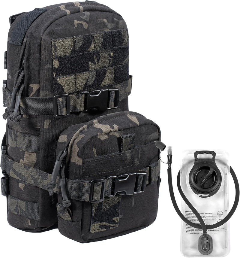 CLTAC Tactical Small MOLLE Hydration Pack Outdoor Water Bladder Carrier Pack for Vest Backpack - Image 1